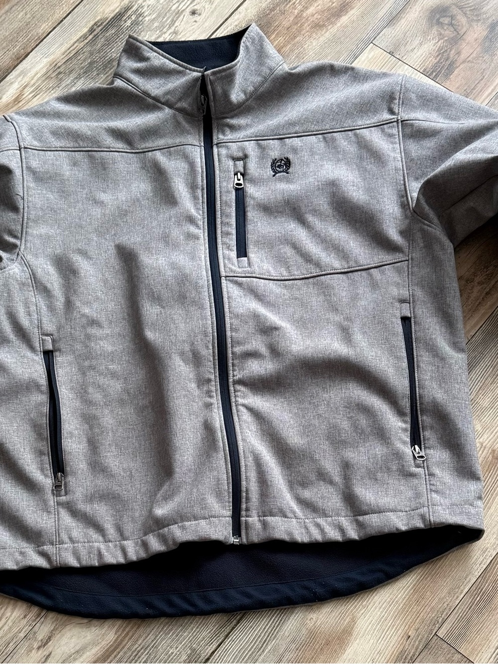 Cinch Black Fleece Jacket with Branded Crest